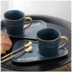 Hand Painted Ceramic Cup and Saucer Set Decorfaure Exclusive Decorfaure