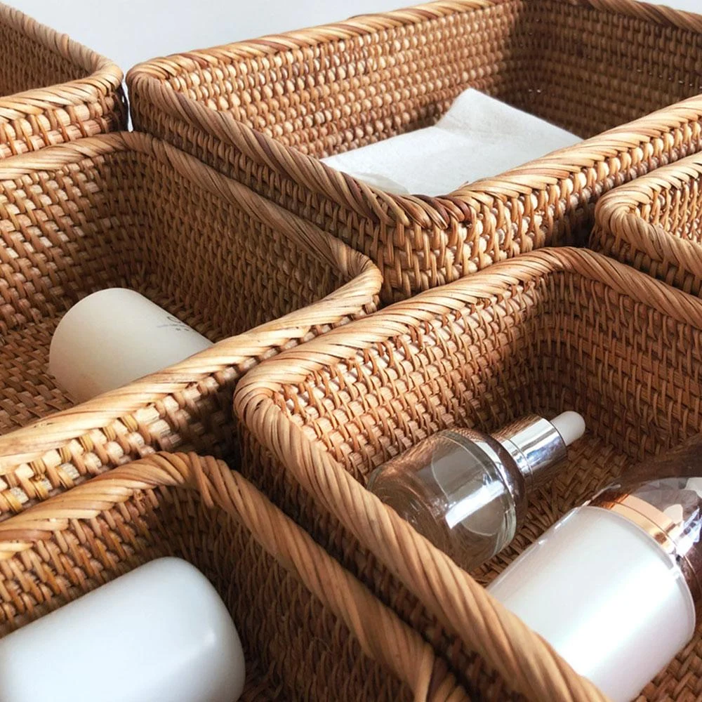 Hand Woven Rectangular Rattan Wicker Basket Fruit Tea Snack Bread Picnic Cosmetic Storage Box Kitchen Supplies D4d8e70d E8c2 4b5e Bda1 959898bba521