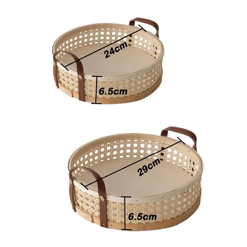 Hand Woven Round Rattan Storage Basket Wicker Plate Fruit Snacks Serving Tray With Leather Handle Jpg Q90 Jpg