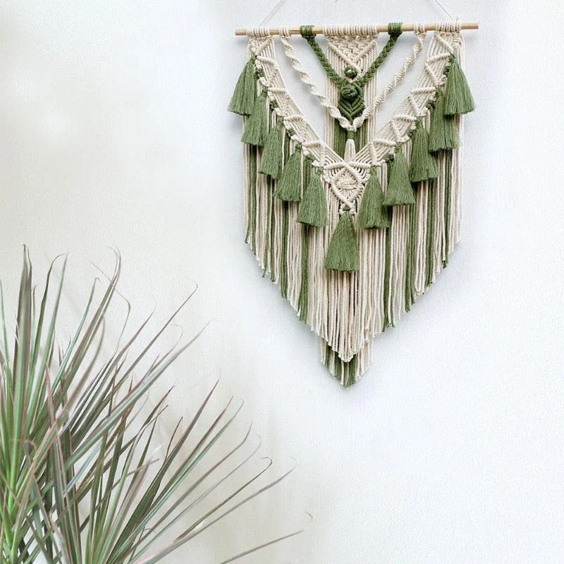 Hand-Woven Color Macrame Tapestry -