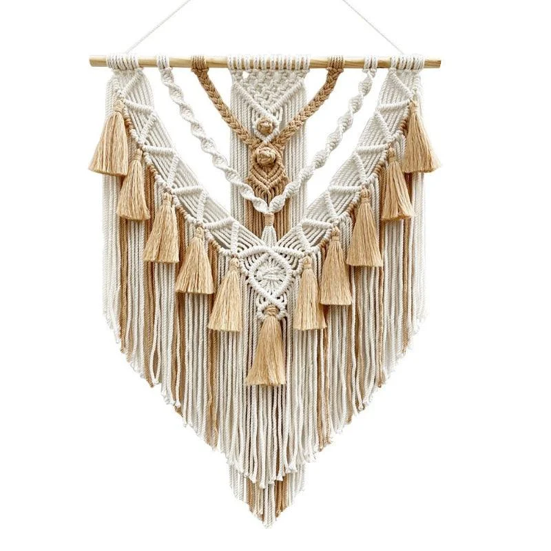 Hand-Woven Color Macrame Tapestry -