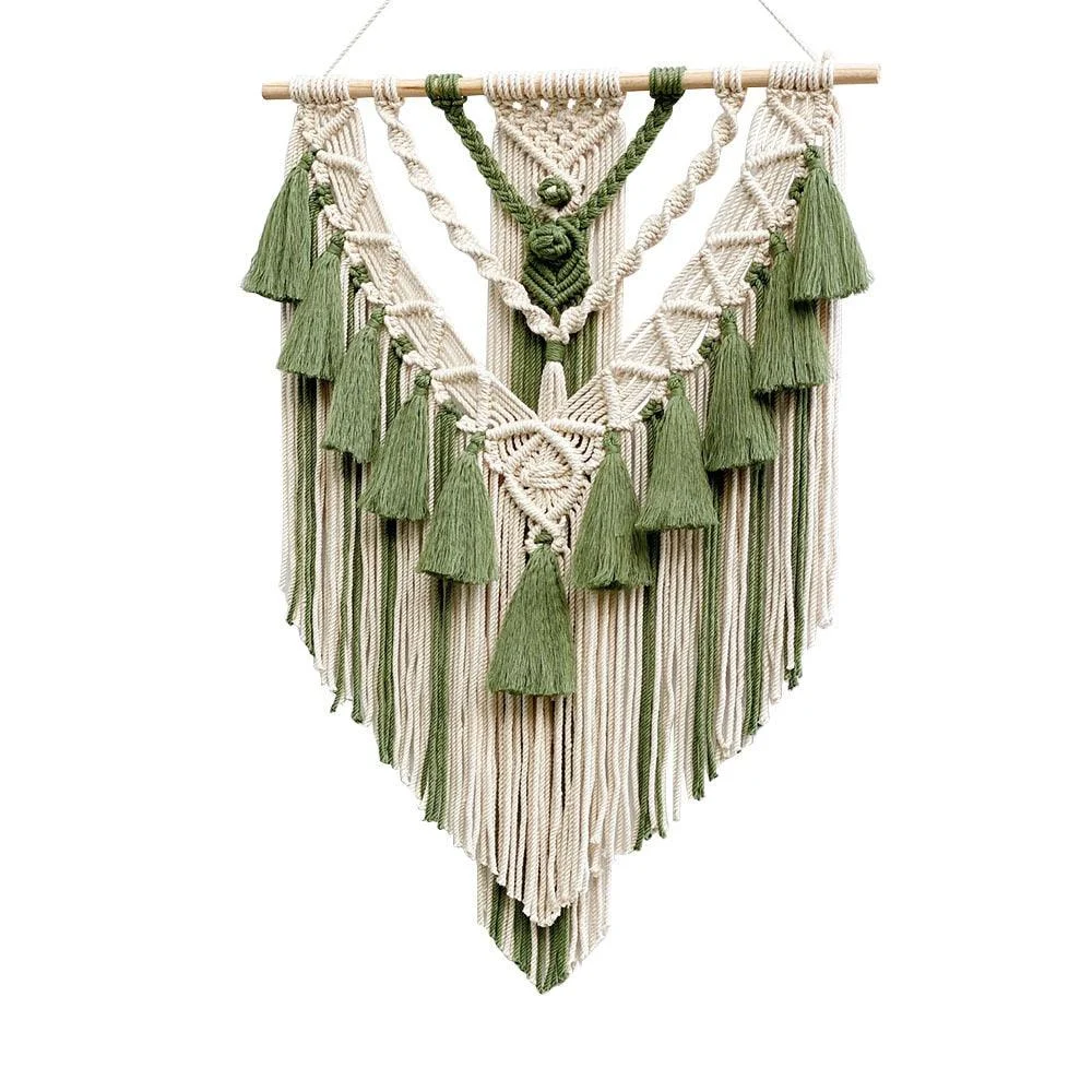 Hand-Woven Color Macrame Tapestry -