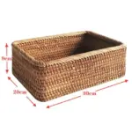 Hand Woven Rectangular Rattan Basket