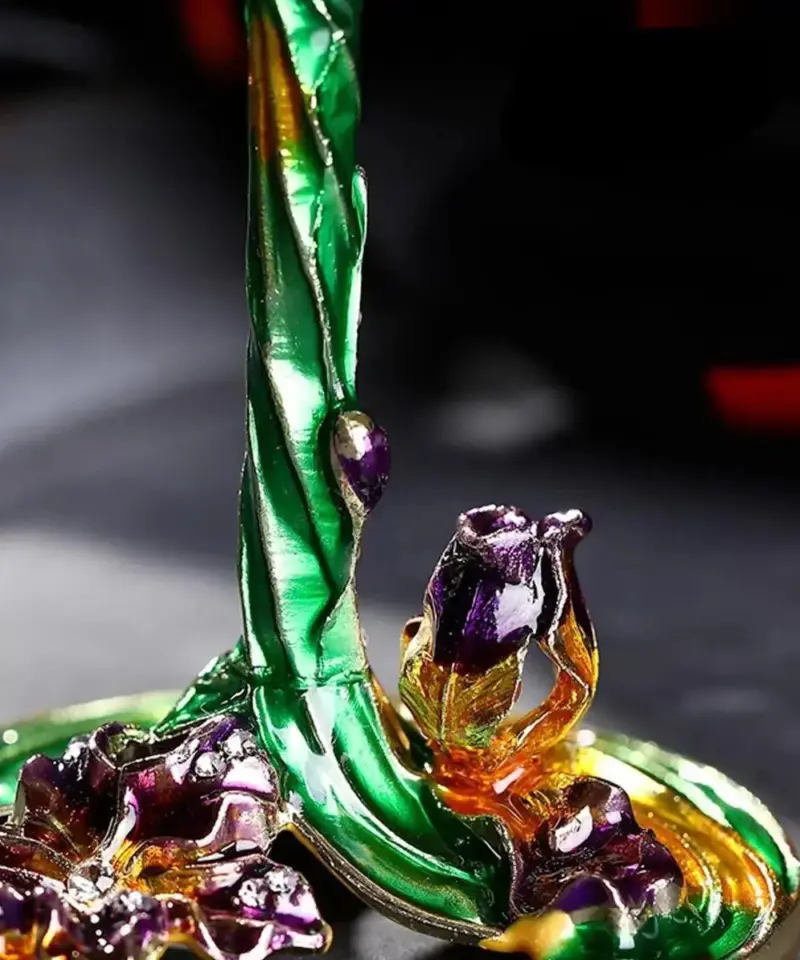 Hand blown and painted goblet and decanter Exclusive to Decorfaure Decorfaure