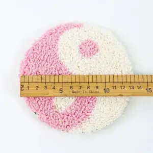 Hand Tufted Plush Retro Style Flower Coaster
