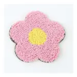 Hand Tufted Plush Retro Style Flower Coaster tag1