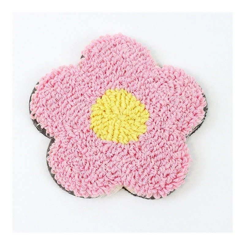 Hand Tufted Plush Retro Style Flower Coaster -  - #tag1#