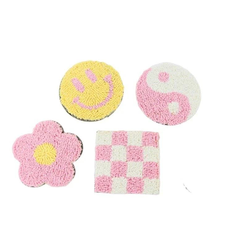Hand Tufted Plush Retro Style Flower Coaster -  - #tag1#