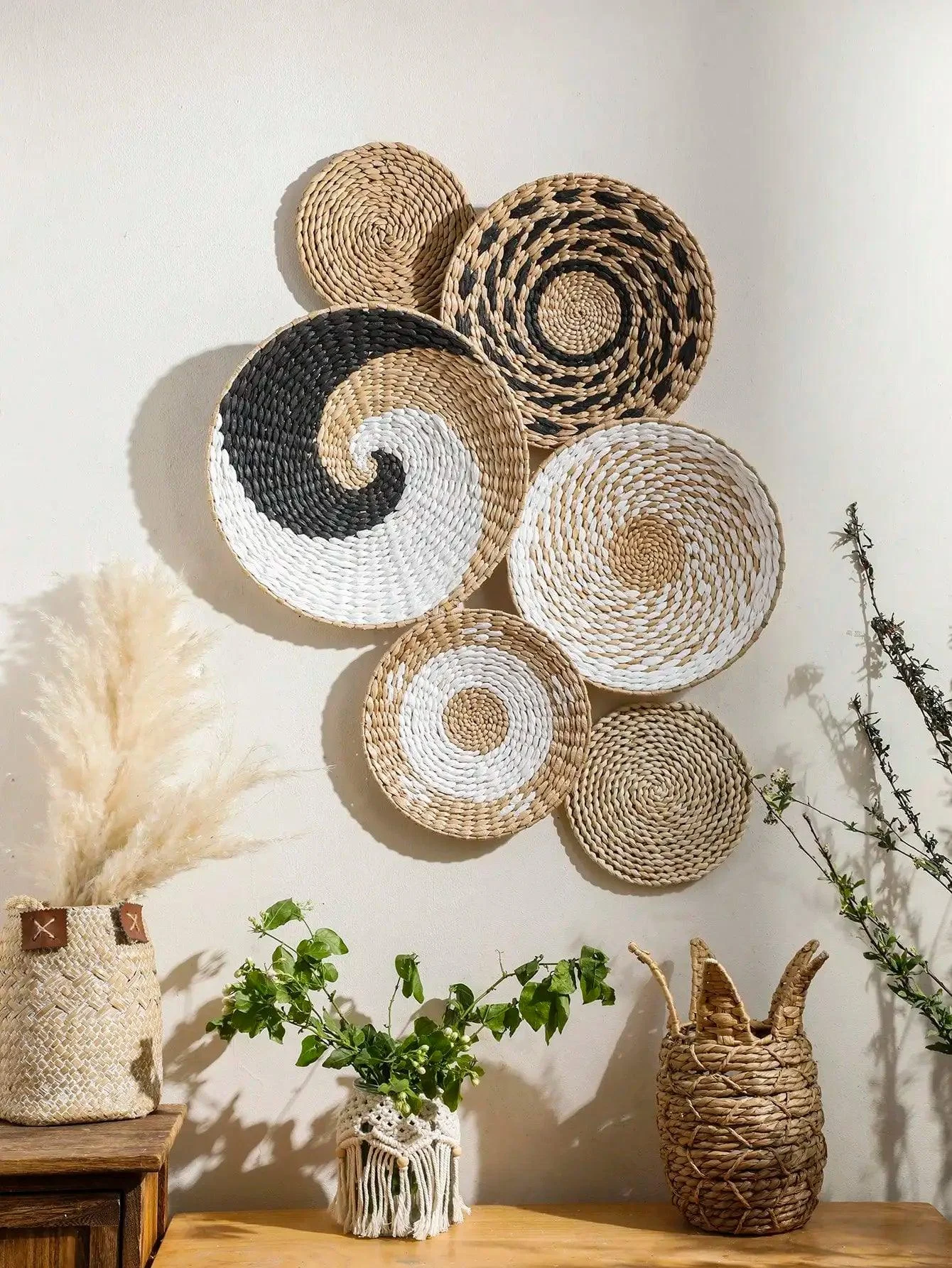 Hand Woven Basket Wall Decor -  - #tag1#