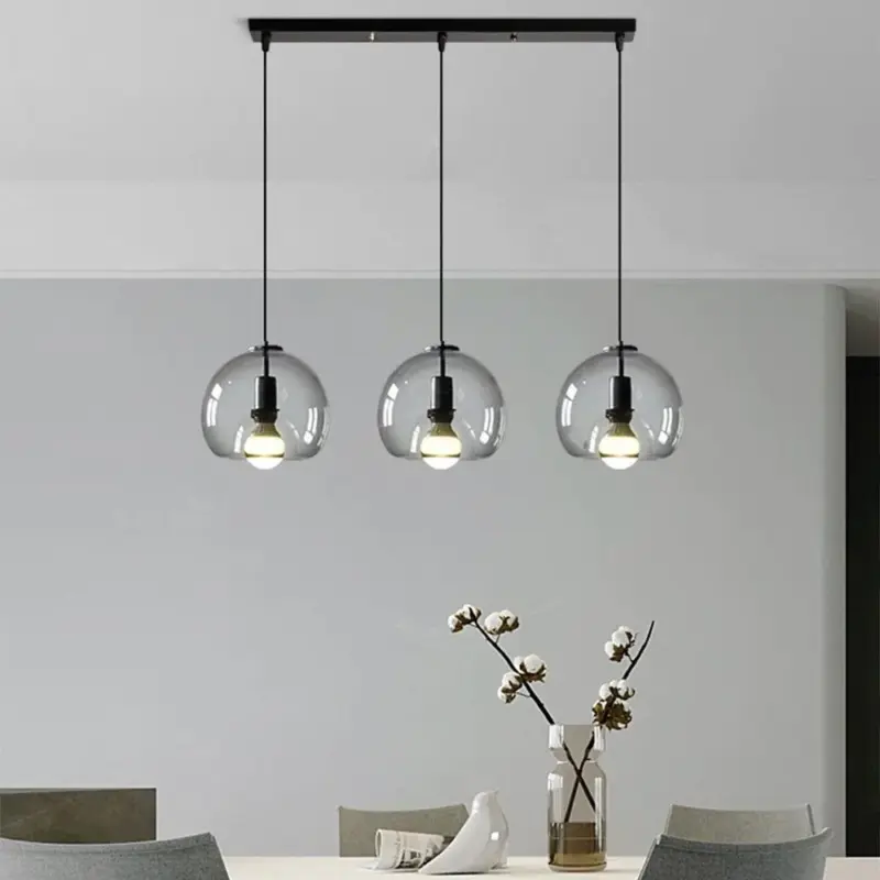 HandblownStainedGlassOrbPendantLightLampshade