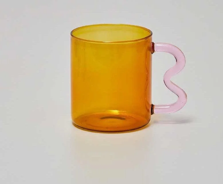 Handblown Clear Aesthetic Glass Cups with Ear -