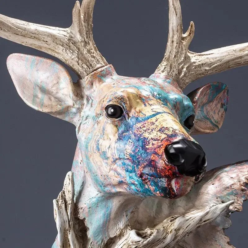 Handcrafted Deer Head Statue -