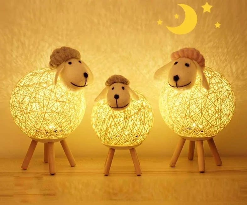 Handcrafted Yarn-ball Sheep Lamp Night Light -