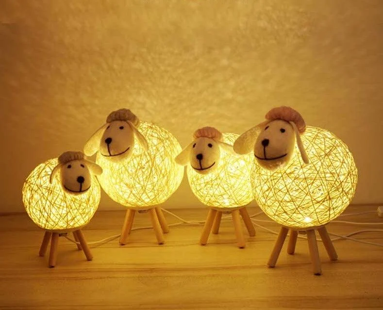 Handcrafted Yarn-ball Sheep Lamp Night Light -