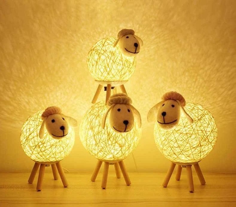 Handcrafted Yarn-ball Sheep Lamp Night Light -