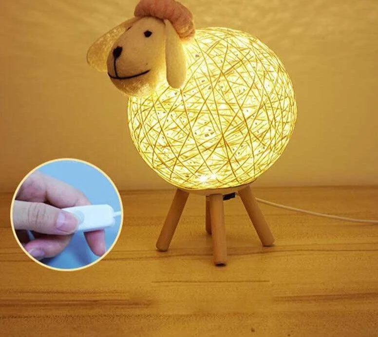 Handcrafted Yarn-ball Sheep Lamp Night Light -