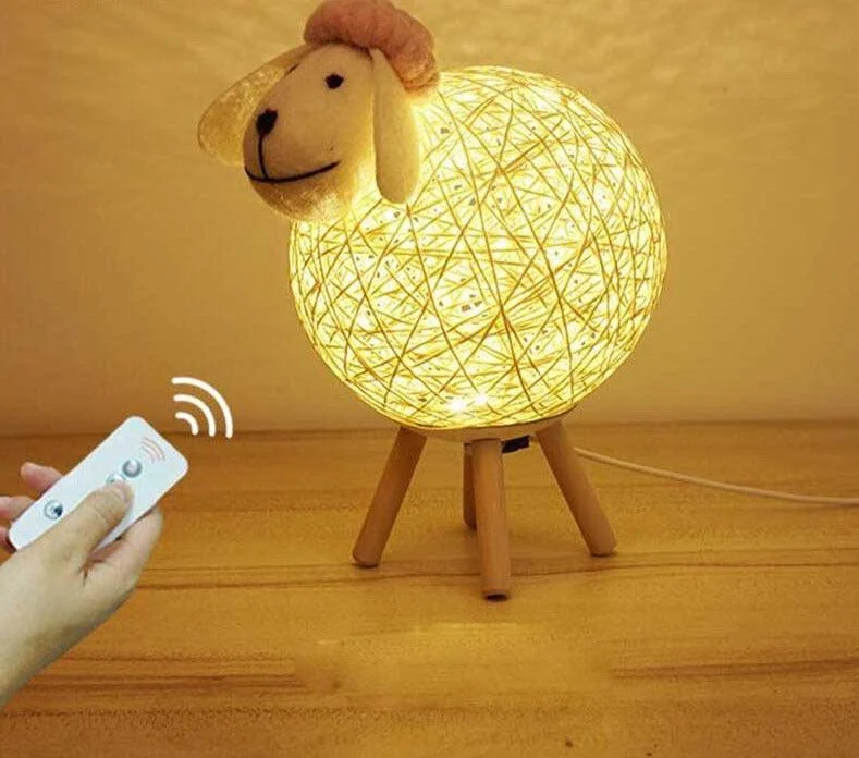 Handcrafted Yarn-ball Sheep Lamp Night Light -