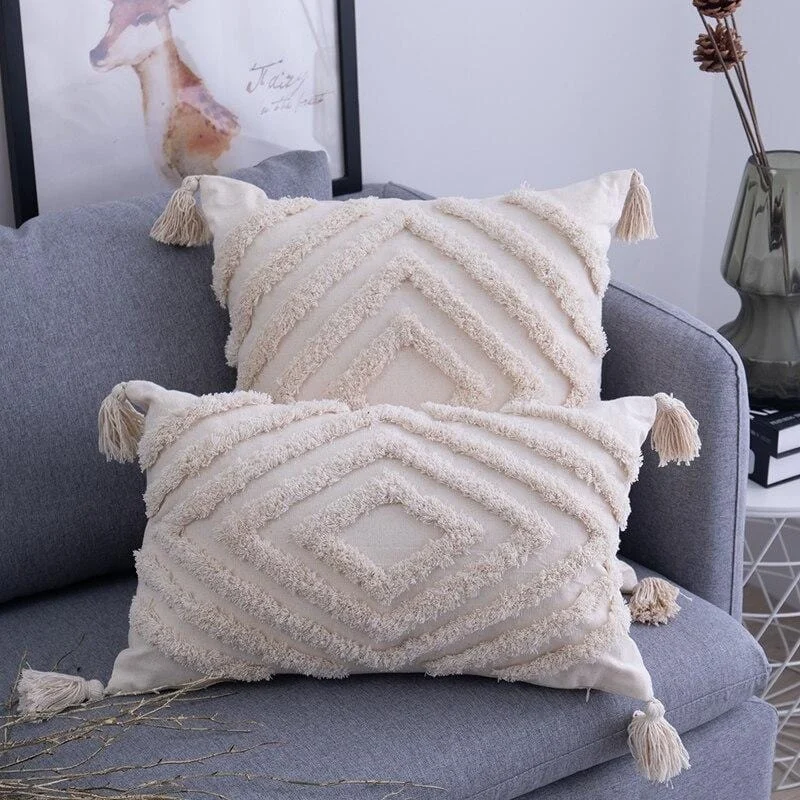 Handmade Cushion Cover With Tassels 45x 45cm 30x50cm Beige Pillow Cover Boho Decor Moroccan Style Seat F9aa4b2e Debc 49c7 A3d7 7943c6170dba