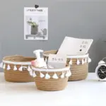Handmade Desktop Storage Basket Sundries Toys Storage Box Tassel Cosmetic Book Organizer Stationery Container for Home 00f2334d 6289 4073 890e 256321130cea