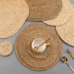 Handmade Weave Non slip Placemat coaster Corn hull for table dinne Round Insulation pads Table Mats 54f71fe4 6096 4613 be0f 81c7dd4d0322
