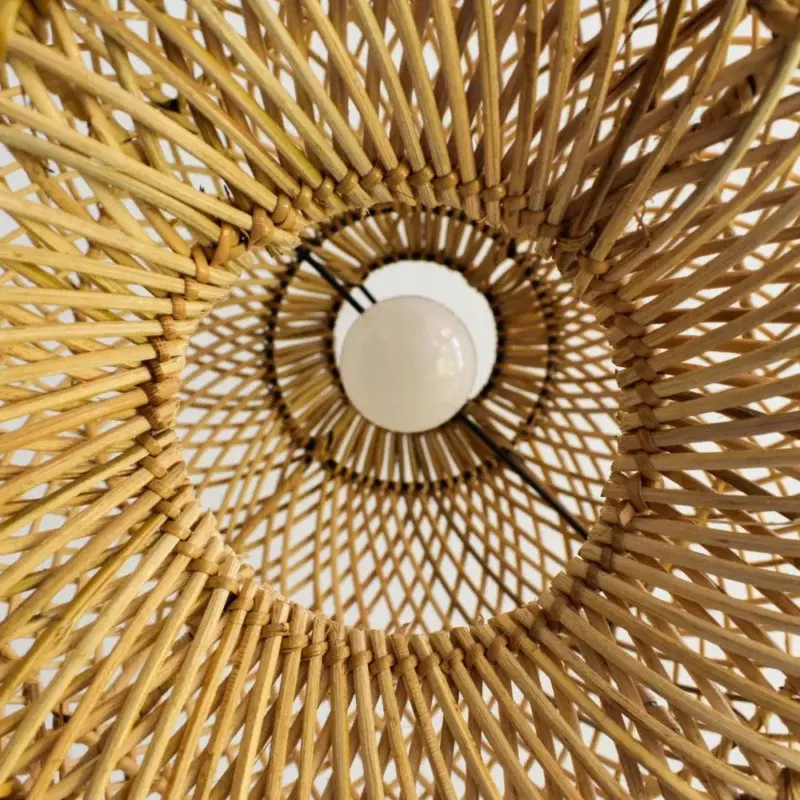 HandmadeWickerBasketRattanPendantLight