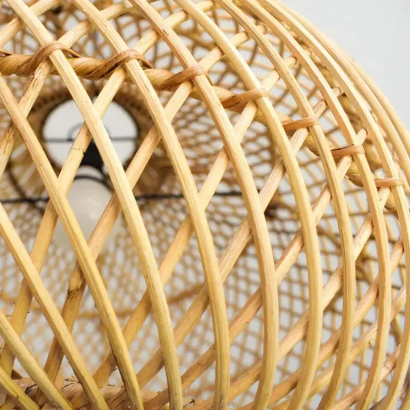 HandmadeWickerBasketRattanPendantLight
