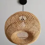 HandmadeWickerBasketRattanPendantLight