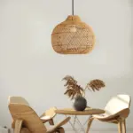 HandmadeWickerBasketRattanPendantLight