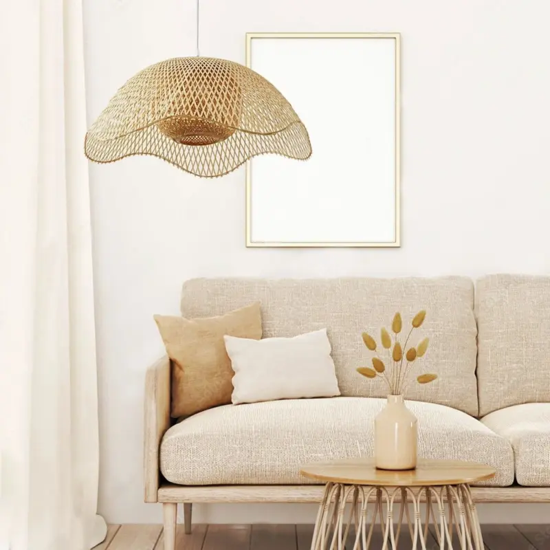 Handmade Bamboo Hanging Lamp tag1