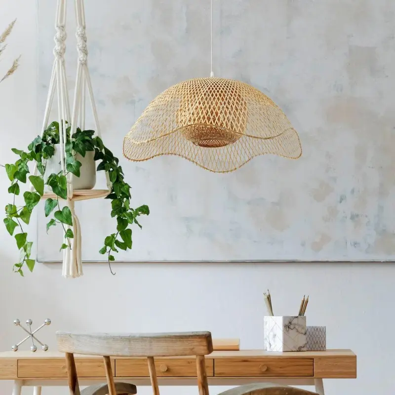Handmade Bamboo Hanging Lamp tag1