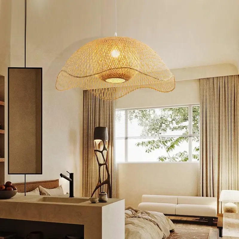 Handmade Bamboo Hanging Lamp tag1