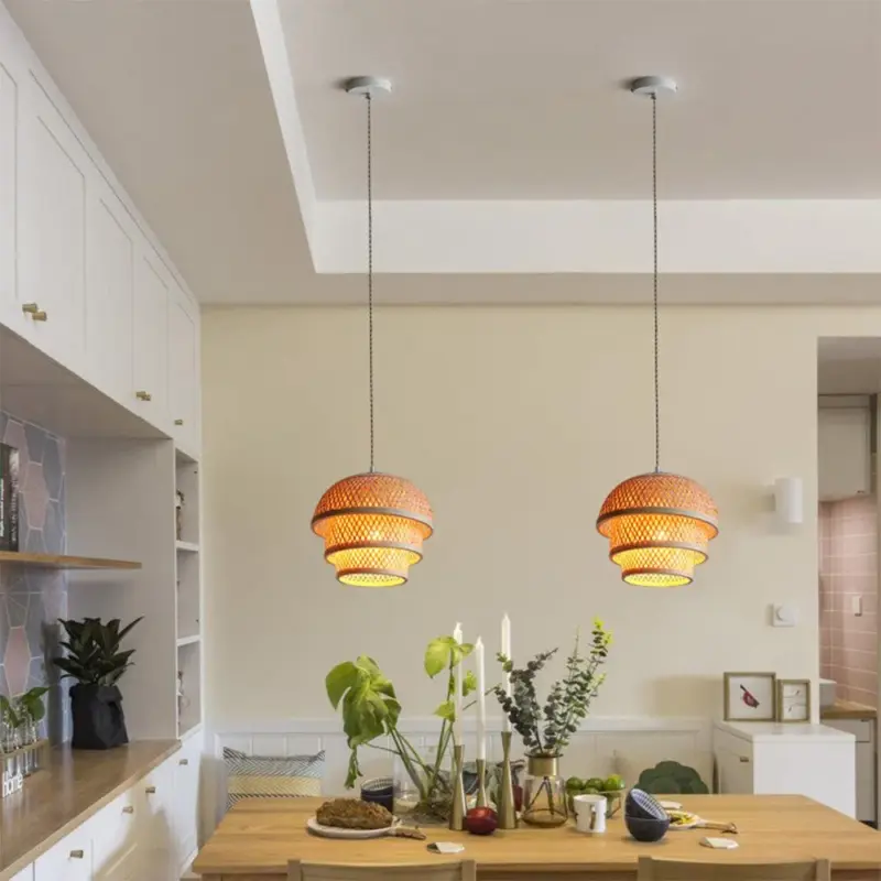 Handmade Bamboo Island Pendant Lamp tag1