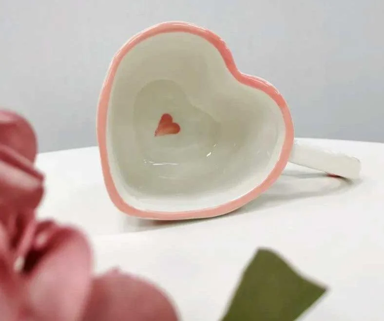 Handmade Ceramic Heart Shaped Mug -