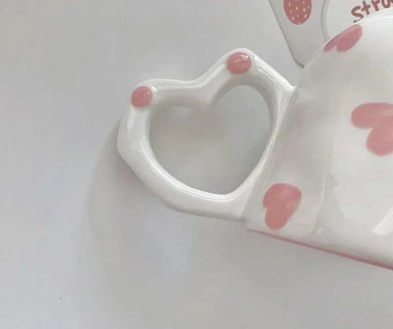 Handmade Ceramic Heart Shaped Mug -