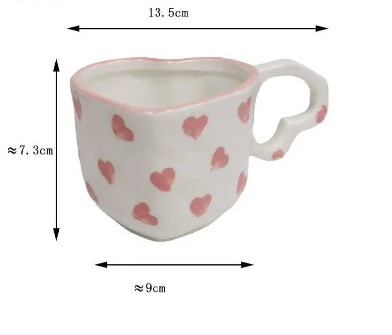 Handmade Ceramic Heart Shaped Mug -