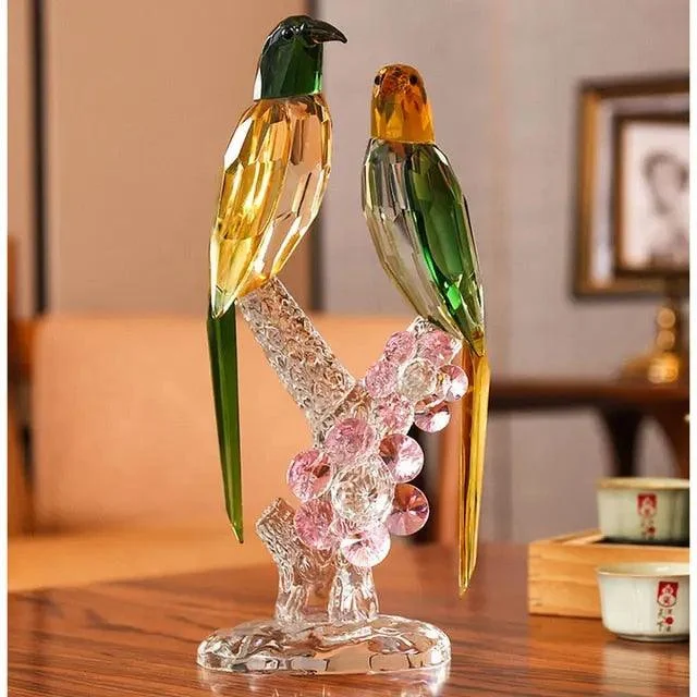 Handmade Crystal Bird Figurine -