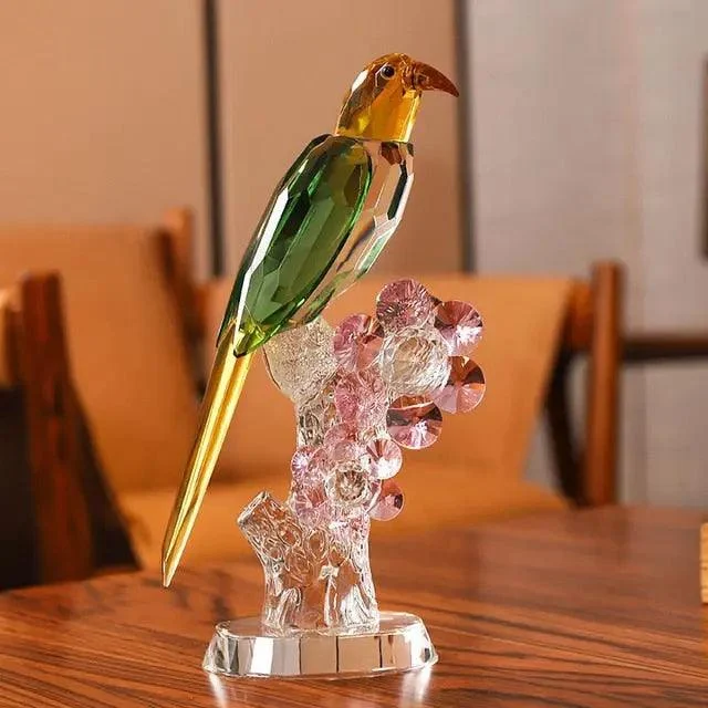 Handmade Crystal Bird Figurine -