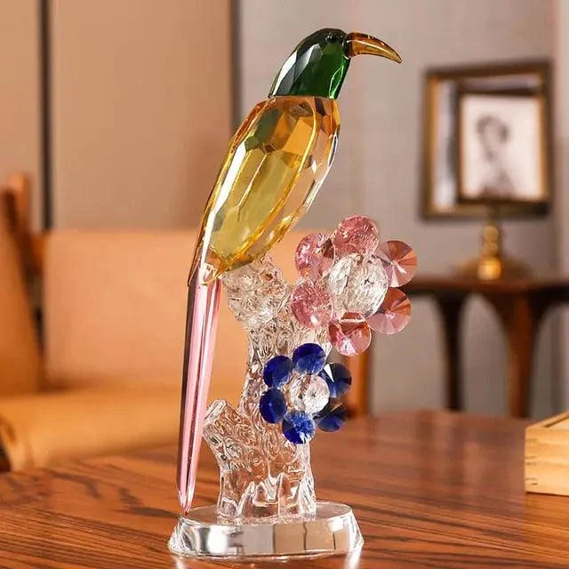 Handmade Crystal Bird Figurine -