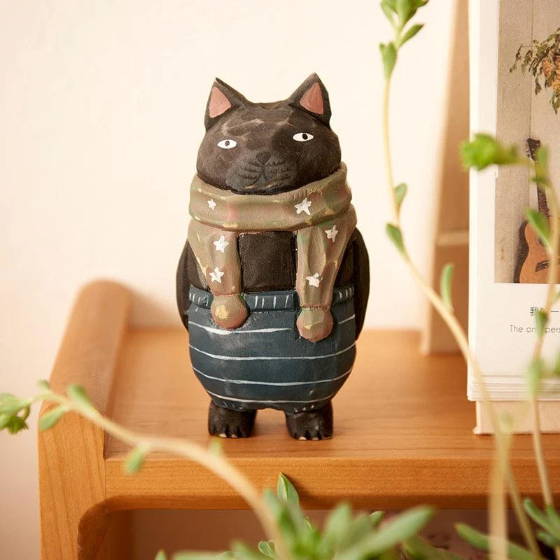 Handmade Cute Cat Wood Carving Ornaments -  - #tag1#