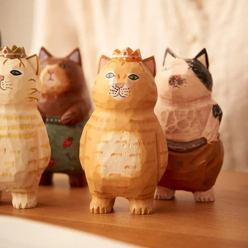 Handmade Cute Cat Wood Carving Ornaments -  - #tag1#