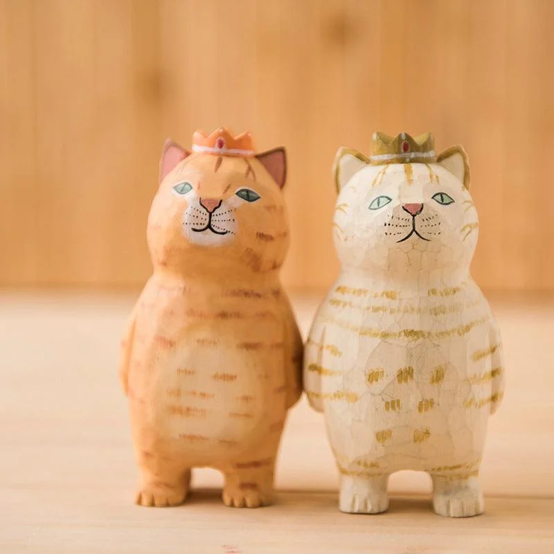 Handmade Cute Cat Wood Carving Ornaments -  - #tag1#