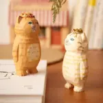 Handmade Cute Cat Wood Carving Ornaments tag1