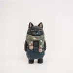 Handmade Cute Cat Wood Carving Ornaments tag1