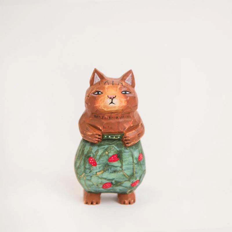 Handmade Cute Cat Wood Carving Ornaments -  - #tag1#