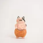 Handmade Cute Cat Wood Carving Ornaments tag1