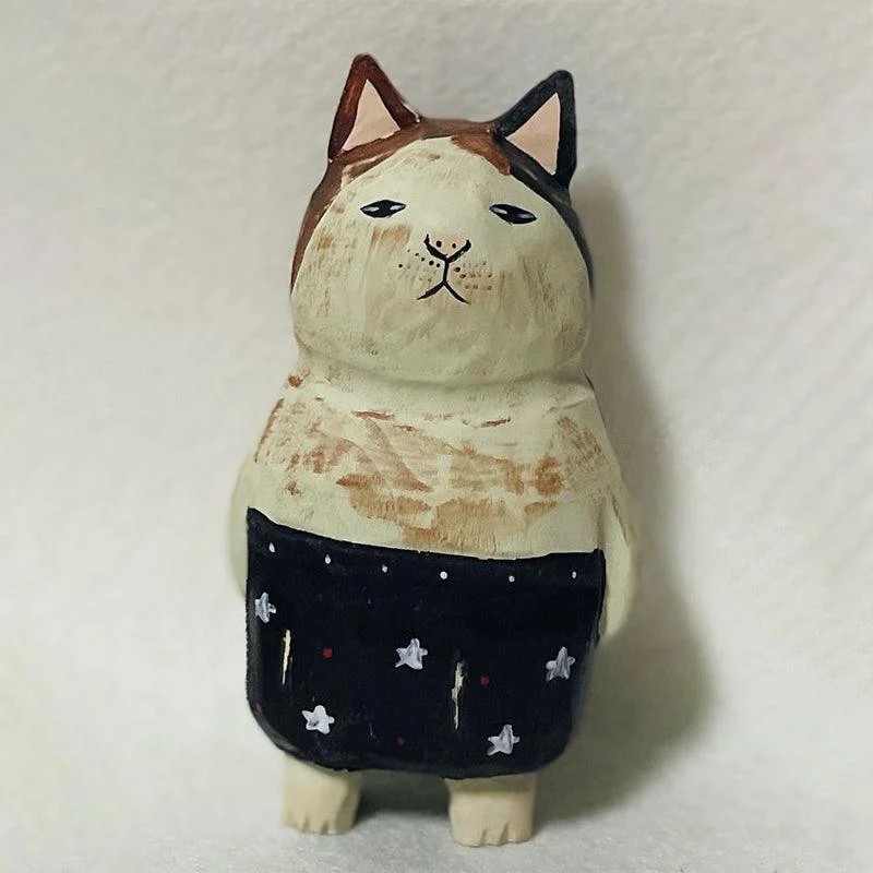 Handmade Cute Cat Wood Carving Ornaments -  - #tag1#