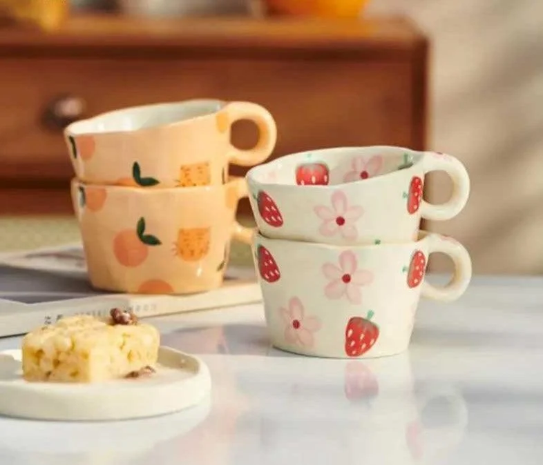 Handmade Cute Ceramic Strawberry Mug -