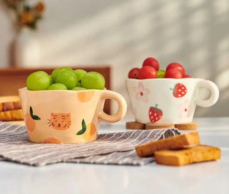 Handmade Cute Ceramic Strawberry Mug -