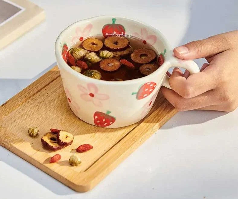 Handmade Cute Ceramic Strawberry Mug -