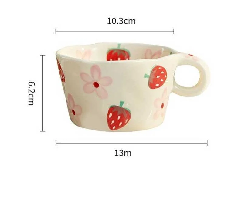 Handmade Cute Ceramic Strawberry Mug -